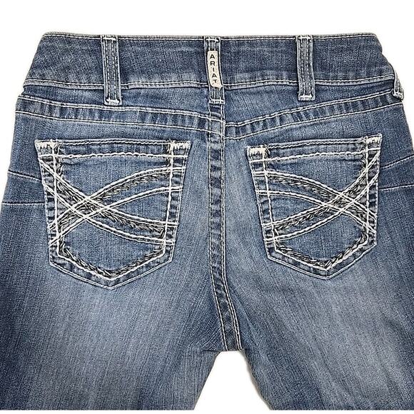 Ariat REAL Womens Bootcut Marine Jeans Size 29R Mid-Rise Entwined Stretch Denim - Picture 6 of 12